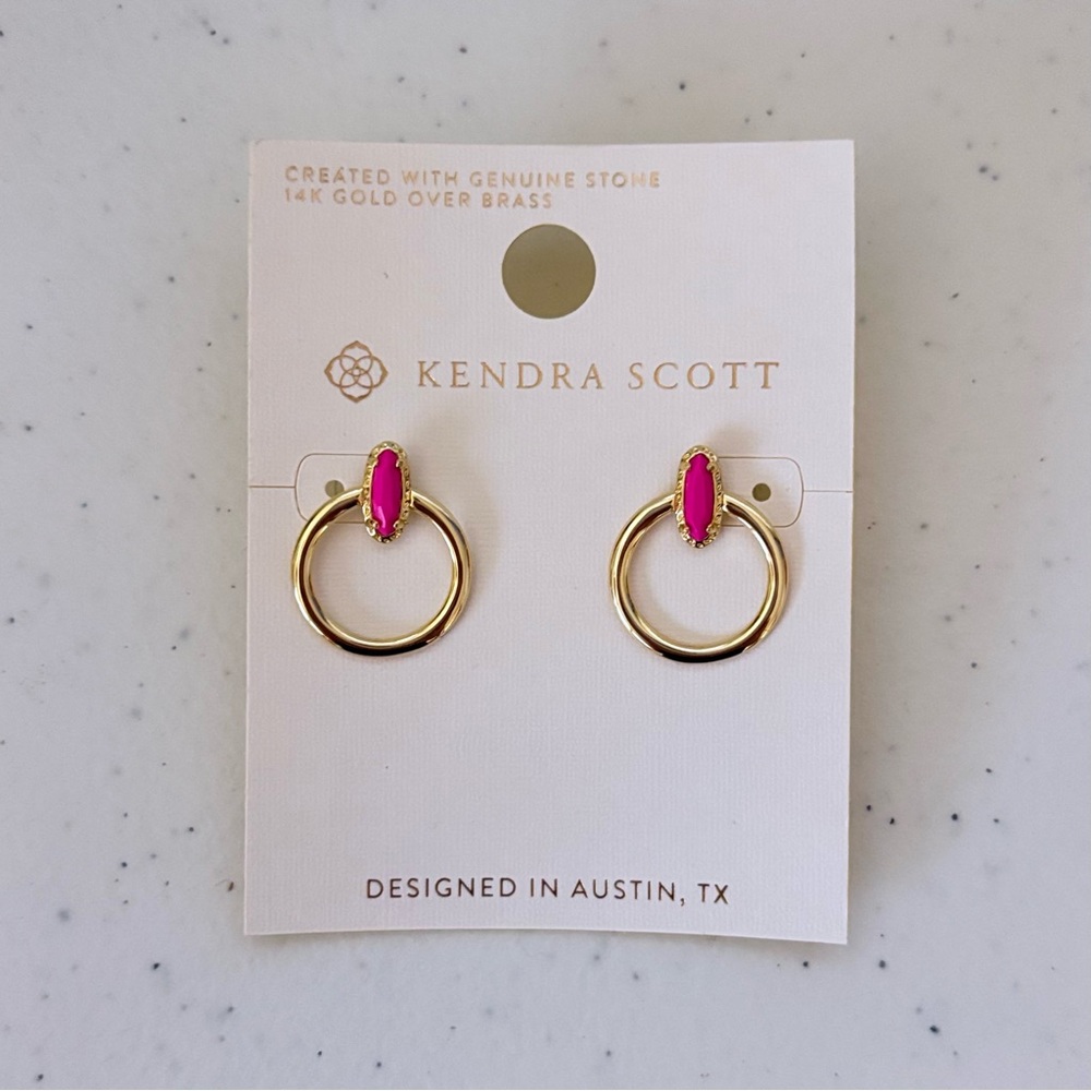 Kendra Scott - Hot Pink Sm Hoop Earrings! #NWT